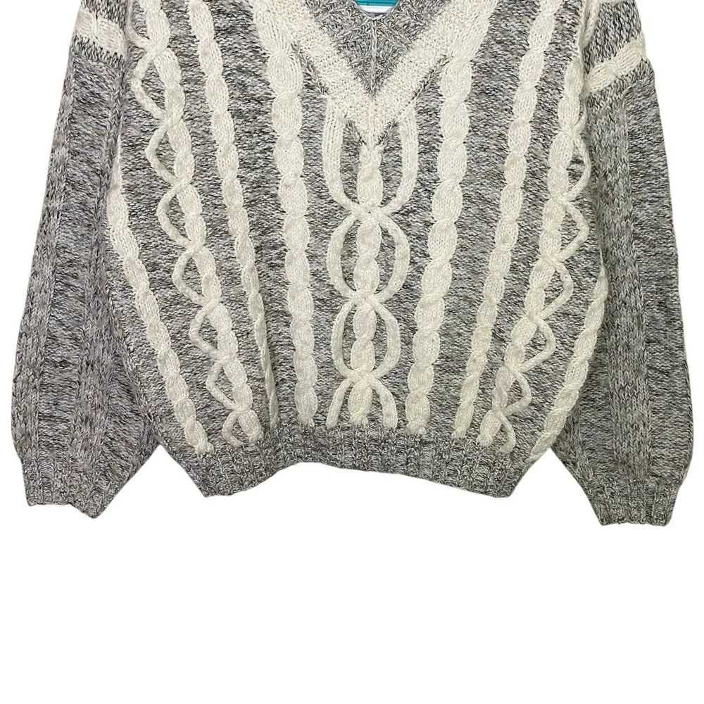 Vtg Arnold Palmer Sweater Mens S Varsity Cable Hand Knit Tennis Preppy Old Money